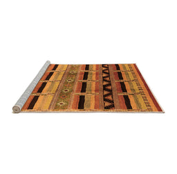 Sideview of Machine Washable Oriental Orange Industrial Area Rugs, wshurb1200org
