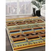 Mid-Century Modern Copper Green Oriental Rug, urb1200