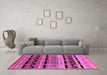 Machine Washable Oriental Pink Industrial Rug in a Living Room, wshurb1200pnk