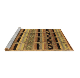 Sideview of Machine Washable Oriental Brown Industrial Rug, wshurb1200brn