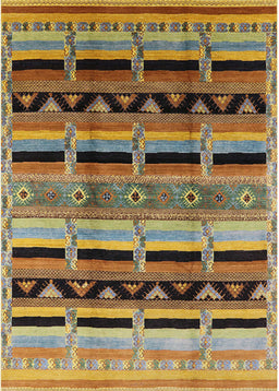 Mid-Century Modern Copper Green Oriental Rug, urb1200