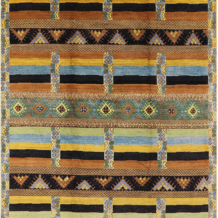 Mid-Century Modern Copper Green Oriental Rug, urb1200