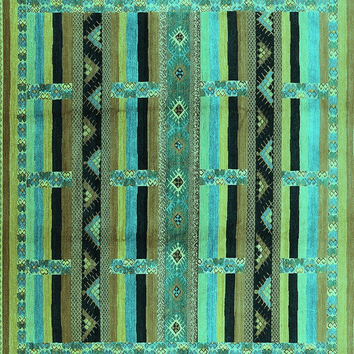 Square Oriental Turquoise Industrial Rug, urb1200turq