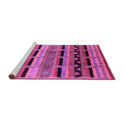 Sideview of Machine Washable Oriental Pink Industrial Rug, wshurb1200pnk