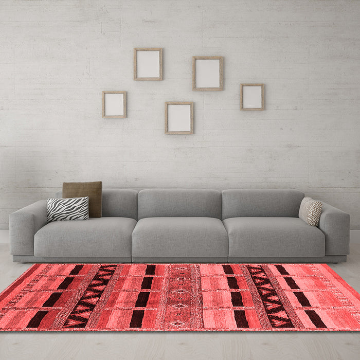 Industrial Red Washable Rugs
