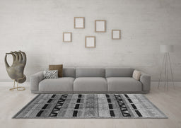 Machine Washable Oriental Gray Industrial Rug in a Living Room,, wshurb1200gry