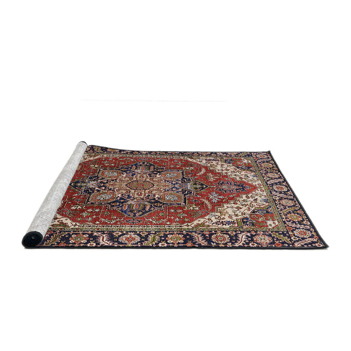 Sideview of Machine Washable Industrial Modern Camel Brown Rug, wshurb1201