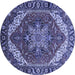 Round Persian Blue Traditional Rug, urb1201blu
