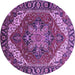Round Persian Purple Traditional Rug, urb1201pur