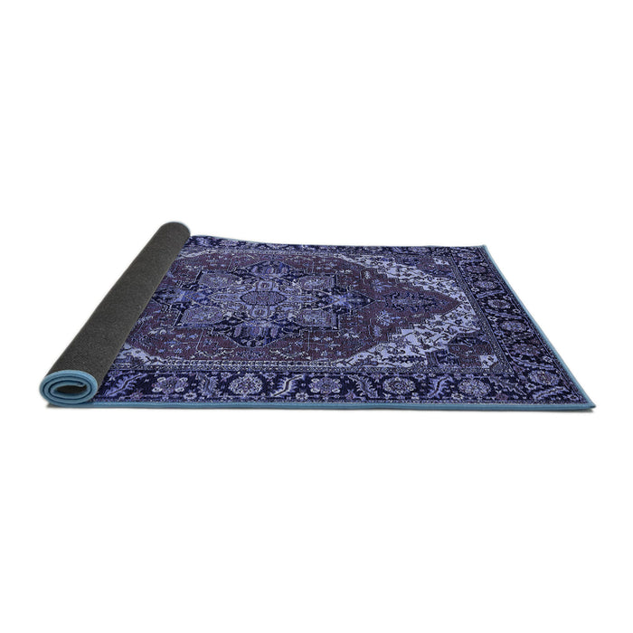 Sideview of Persian Blue Traditional Rug, urb1201blu