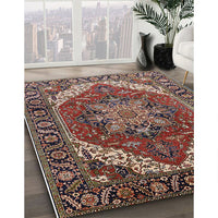 Mid-Century Modern Camel Brown Persian Rug, urb1201