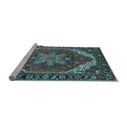 Sideview of Machine Washable Persian Light Blue Traditional Rug, wshurb1201lblu