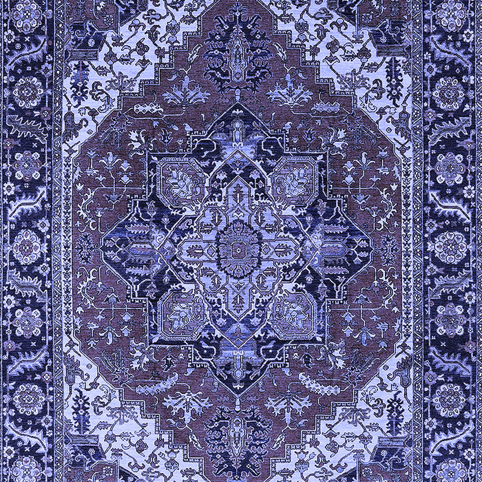 Machine Washable Persian Blue Traditional Rug, wshurb1201blu