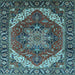 Square Machine Washable Persian Light Blue Traditional Rug, wshurb1201lblu