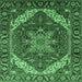 Square Persian Emerald Green Traditional Rug, urb1201emgrn