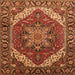 Square Persian Orange Traditional Rug, urb1201org