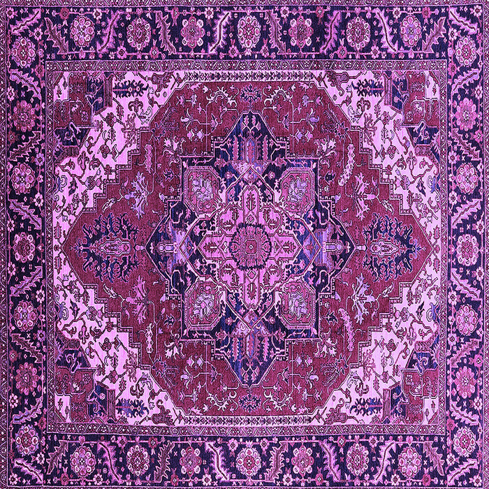 Square Persian Purple Traditional Rug, urb1201pur
