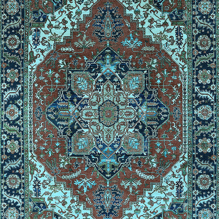 Machine Washable Persian Light Blue Traditional Rug, wshurb1201lblu