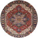 Round Mid-Century Modern Camel Brown Persian Rug, urb1201