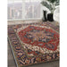 Mid-Century Modern Camel Brown Persian Rug in Family Room, urb1201