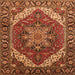 Square Machine Washable Persian Orange Traditional Area Rugs, wshurb1201org