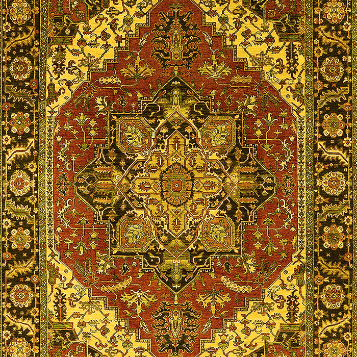Machine Washable Persian Yellow Traditional Rug, wshurb1201yw