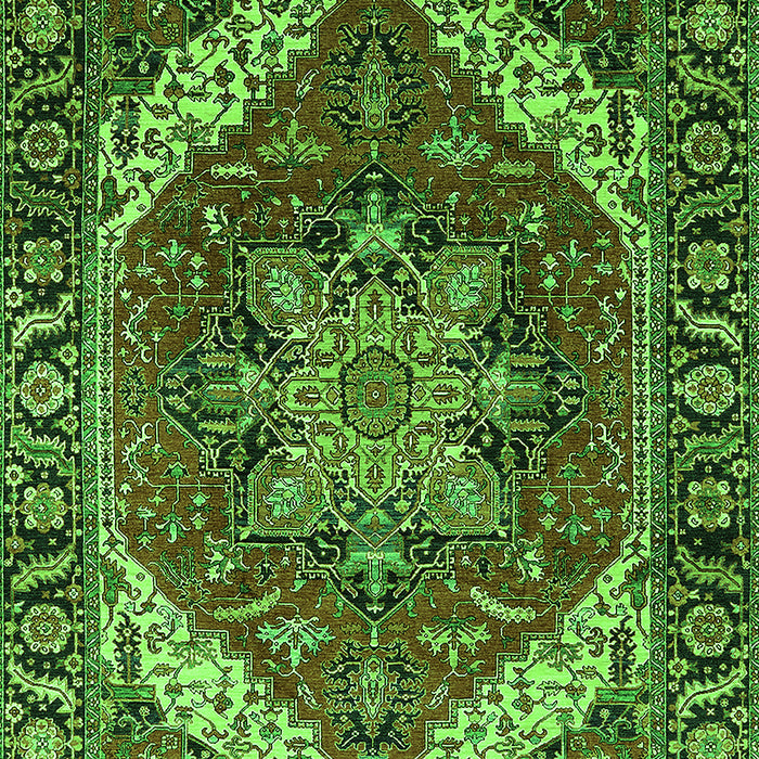 Machine Washable Persian Green Traditional Area Rugs, wshurb1201grn