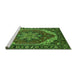 Sideview of Machine Washable Persian Green Traditional Area Rugs, wshurb1201grn