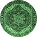 Round Persian Emerald Green Traditional Rug, urb1201emgrn