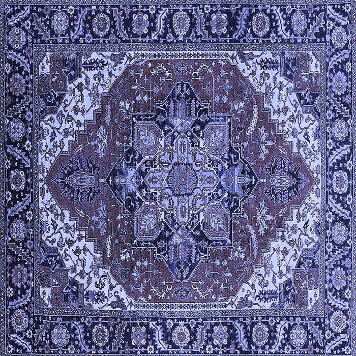 Square Persian Blue Traditional Rug, urb1201blu