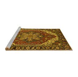 Sideview of Machine Washable Persian Yellow Traditional Rug, wshurb1201yw