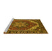 Sideview of Machine Washable Persian Yellow Traditional Rug, wshurb1201yw