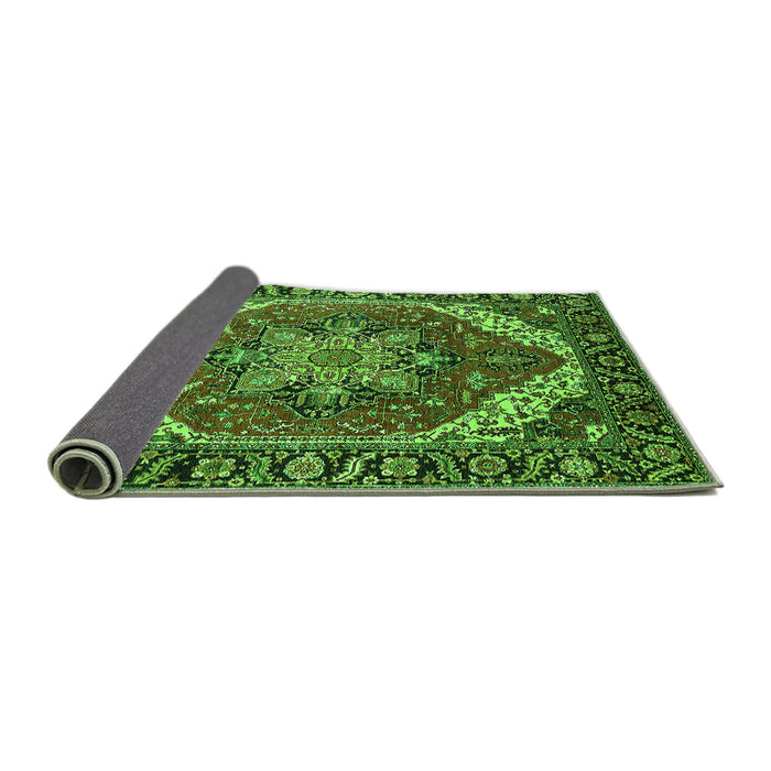 Sideview of Persian Green Traditional Rug, urb1201grn