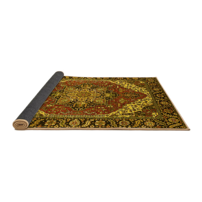 Sideview of Persian Yellow Traditional Rug, urb1201yw
