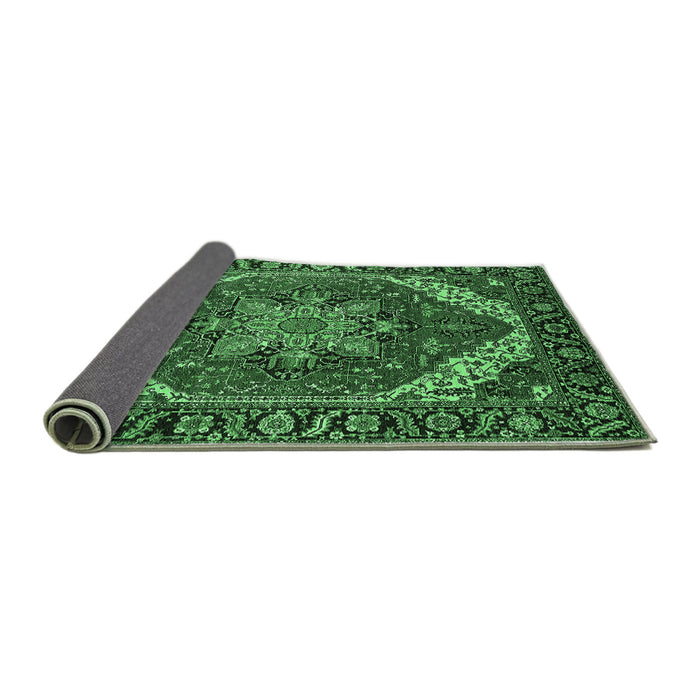 Sideview of Persian Emerald Green Traditional Rug, urb1201emgrn