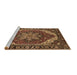 Sideview of Machine Washable Persian Brown Traditional Rug, wshurb1201brn