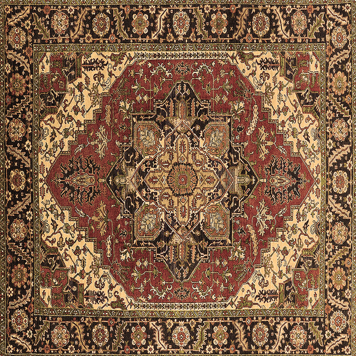 Square Persian Brown Traditional Rug, urb1201brn