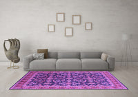 Machine Washable Oriental Purple Industrial Rug, wshurb1202pur