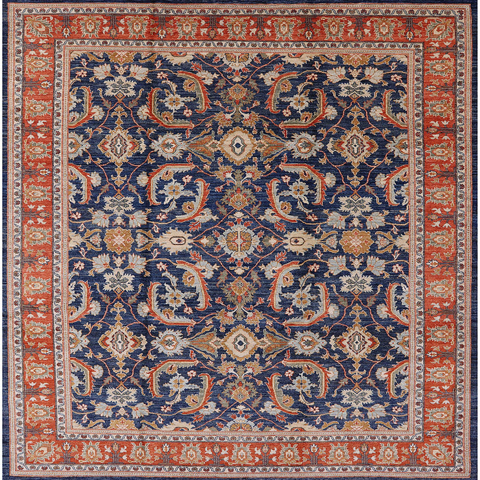 Square Mid-Century Modern Maroon Purple Oriental Rug, urb1202