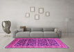 Machine Washable Oriental Pink Industrial Rug in a Living Room, wshurb1202pnk