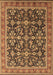 Machine Washable Oriental Brown Industrial Rug, wshurb1202brn