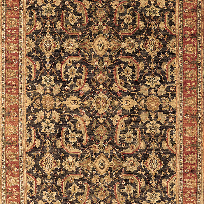 Machine Washable Oriental Brown Industrial Rug, wshurb1202brn