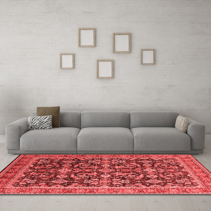 Industrial Red Washable Rugs