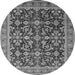 Round Oriental Gray Industrial Rug, urb1202gry