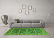 Machine Washable Oriental Green Industrial Area Rugs in a Living Room,, wshurb1202grn