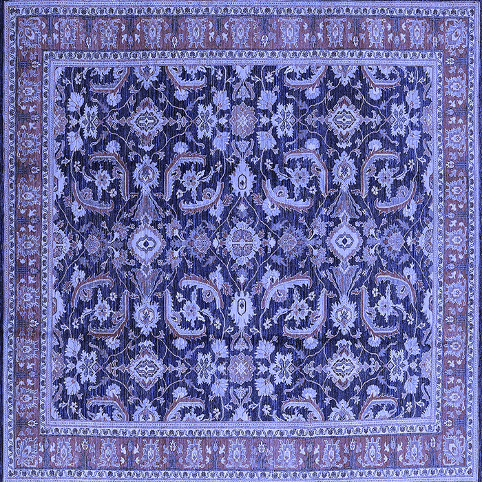 Square Machine Washable Oriental Blue Industrial Rug, wshurb1202blu