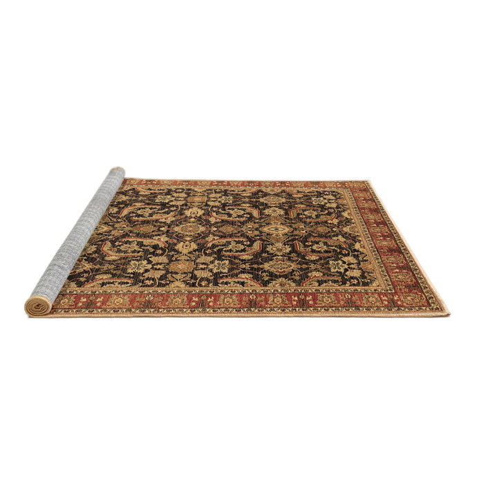 Sideview of Machine Washable Oriental Brown Industrial Rug, wshurb1202brn