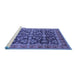 Sideview of Machine Washable Oriental Blue Industrial Rug, wshurb1202blu