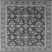 Square Machine Washable Oriental Gray Industrial Rug, wshurb1202gry