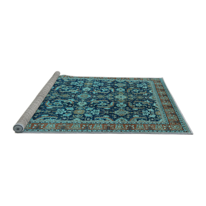 Sideview of Machine Washable Oriental Light Blue Industrial Rug, wshurb1202lblu